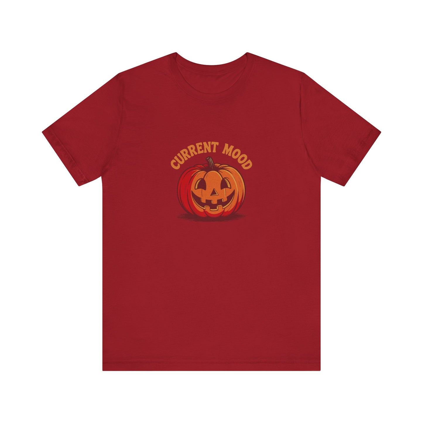 Current Mood (Classic Pumpkin) — Retro Halloween Tee (Dark)