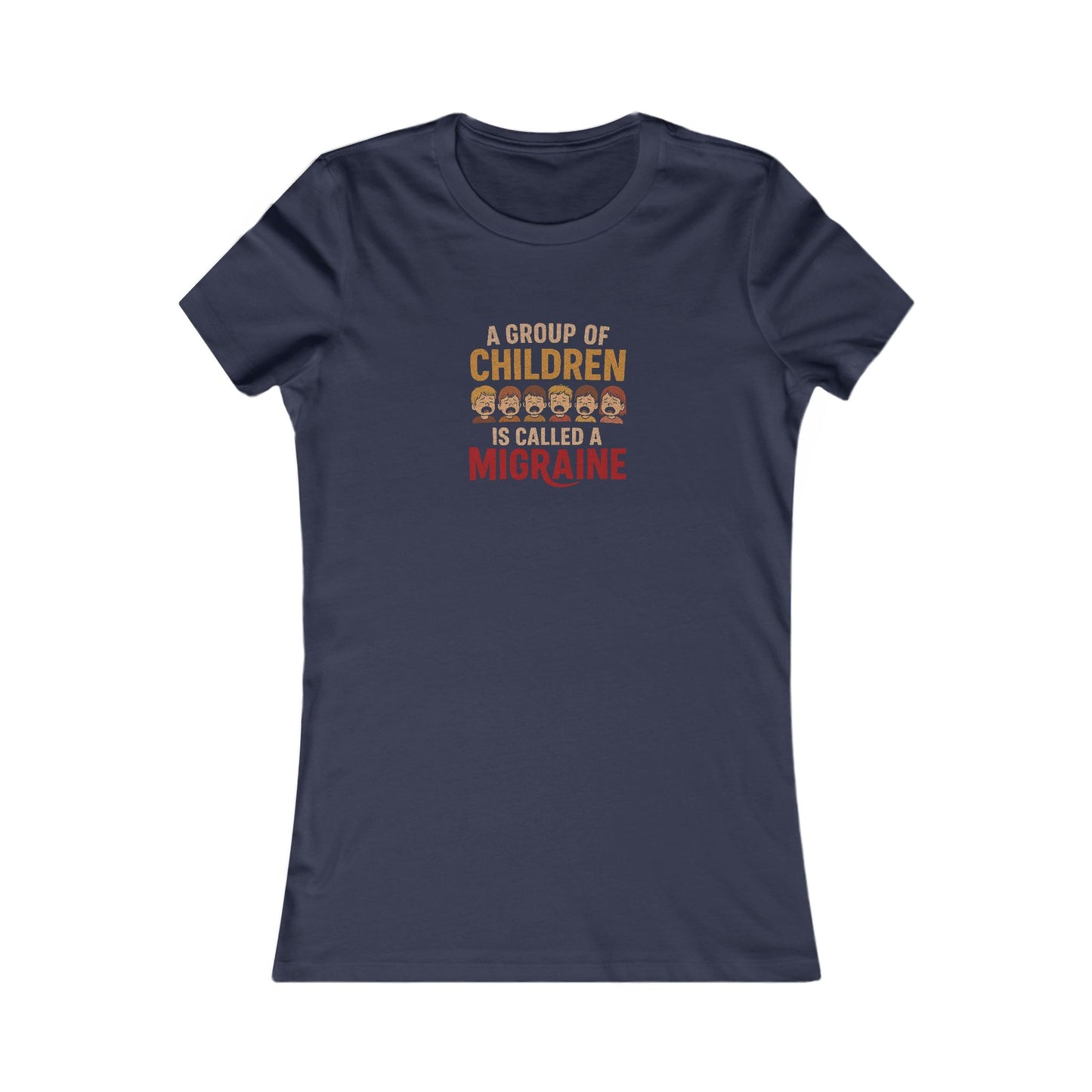 A Group of Children Is Called a Migraine — Retro Women's Tee (Dark)