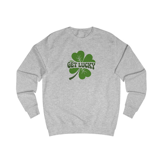 I’m Up All Night to Get Lucky — St. Patrick's Retro Sweatshirt (Light)