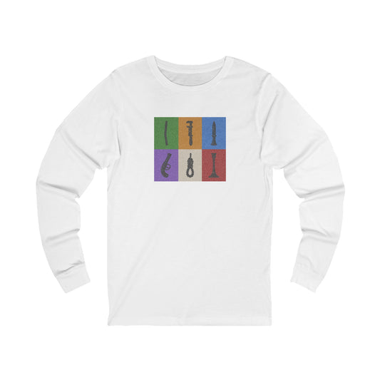 Six Ways Into the Evidence Locker — Clue Retro Long Sleeve (Light)