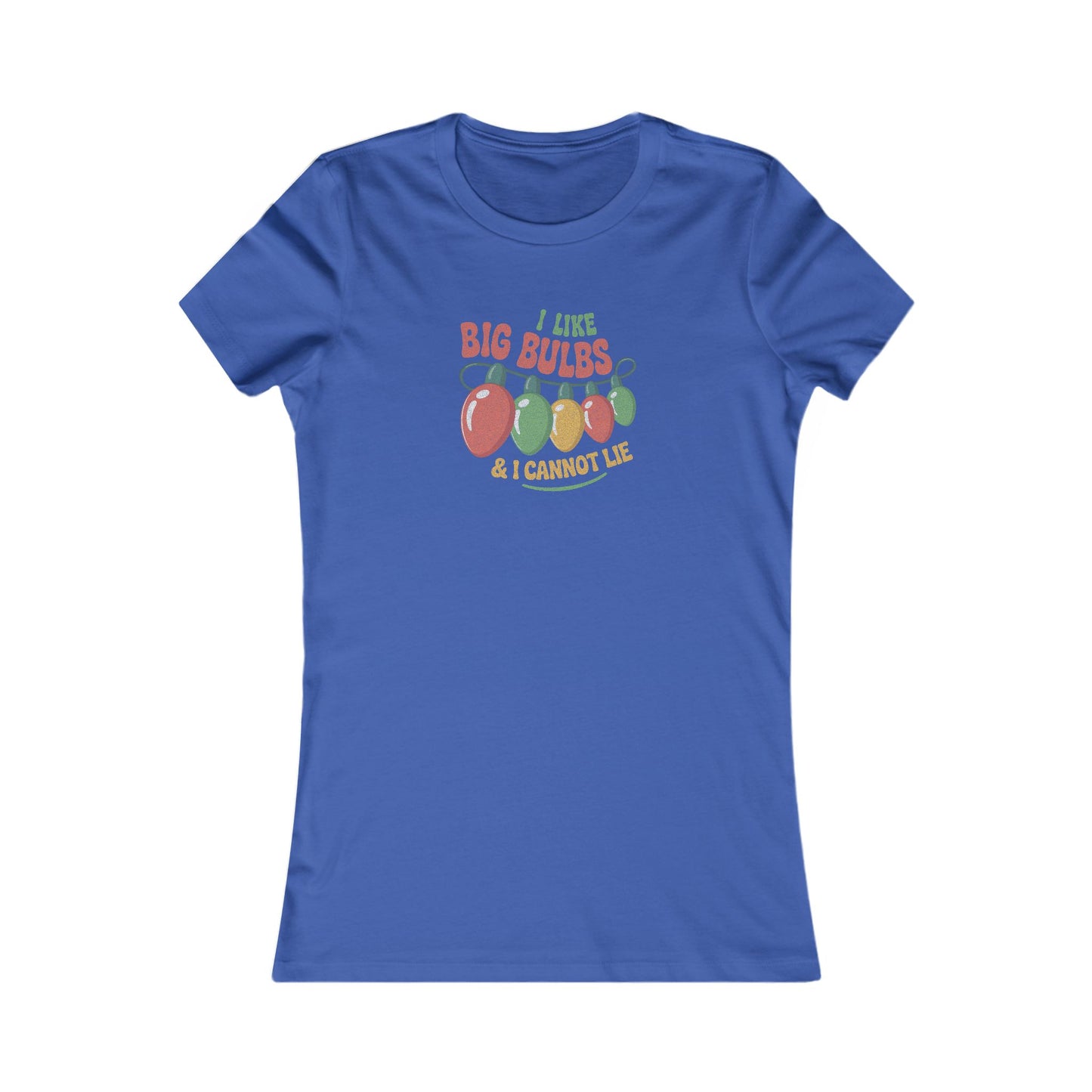 I Like Big Bulbs and I Cannot Lie — Christmas Lights Retro Women's Tee (Dark)