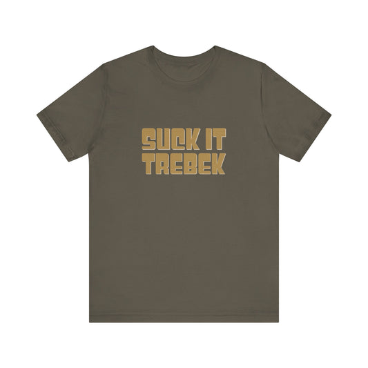 Suck It Trebek — SNL Celebrity Jeopardy Sketch Retro Tee (Dark)