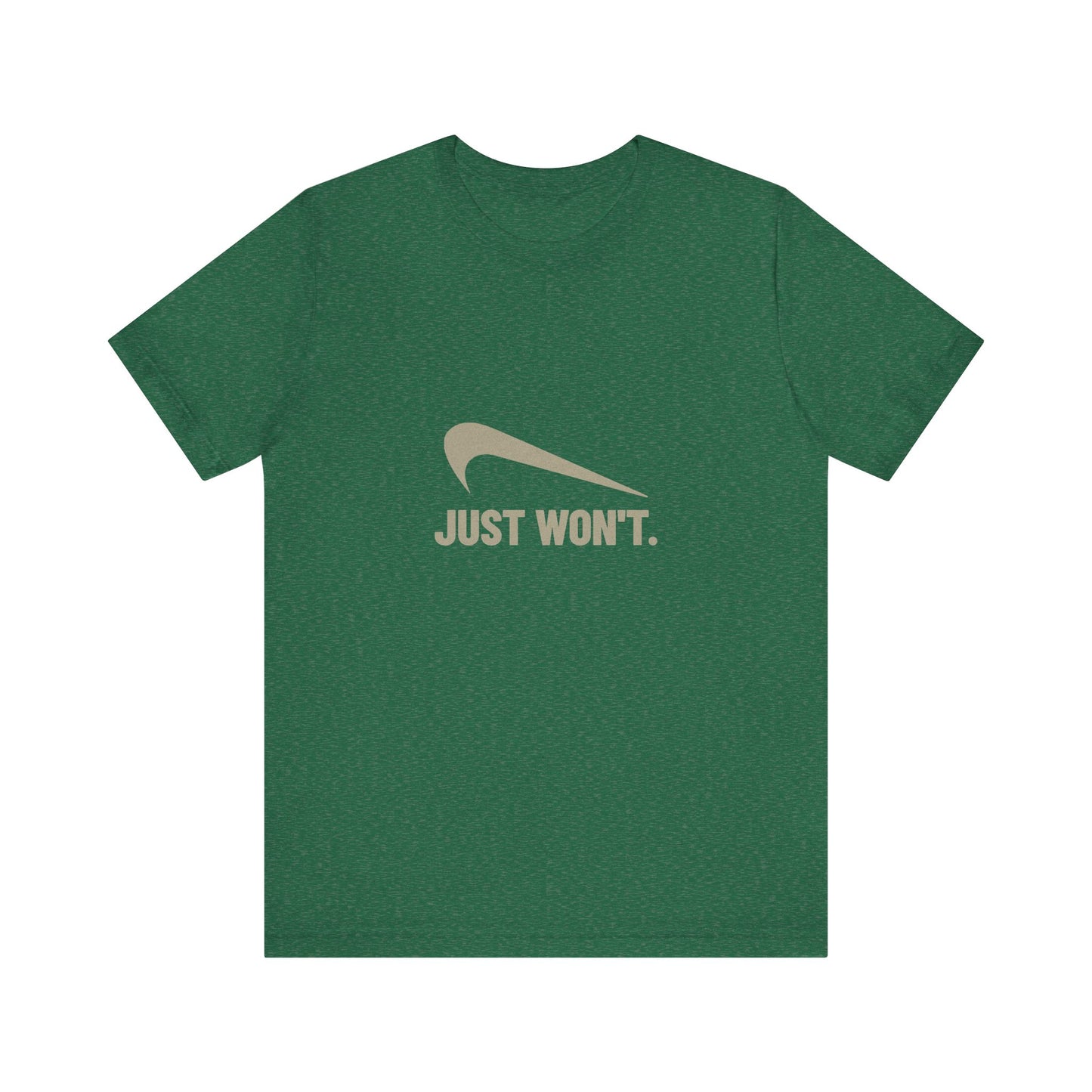 Just Won’t Athletic Parody — Retro Workout Tee (Dark)