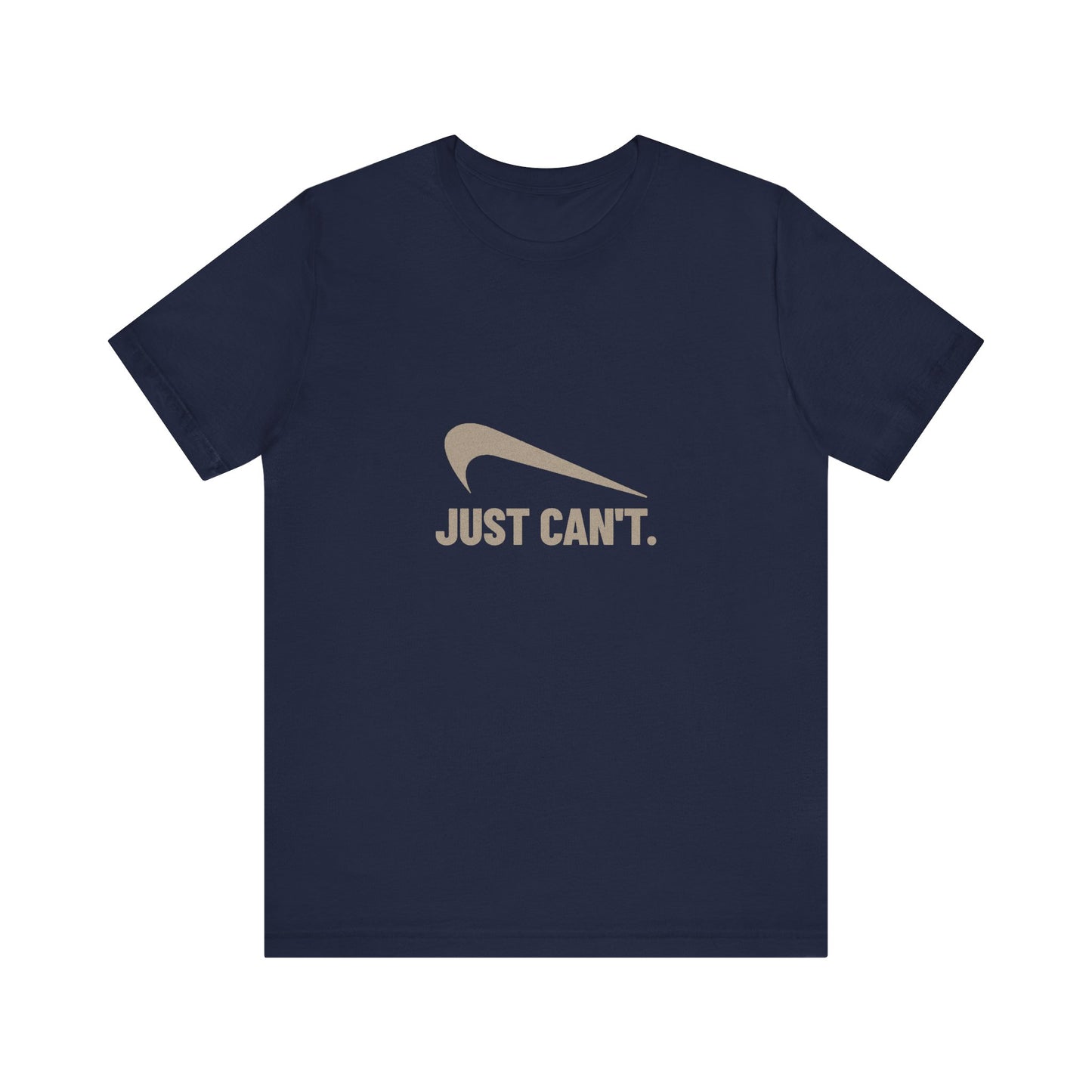 Just Can’t Athletic Parody — Retro Workout Tee (Dark)