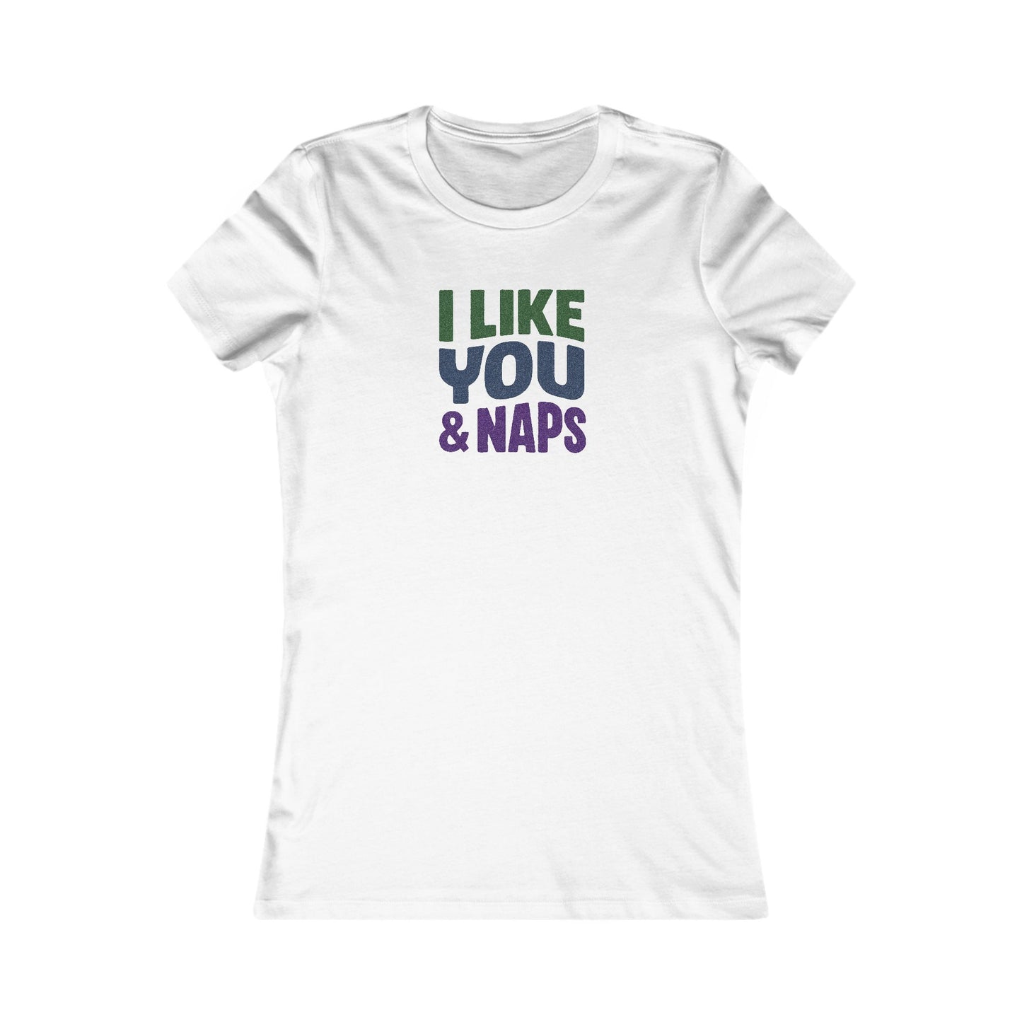 I Like You & Naps (Cool Gradient) — Retro Loungewear Women's Tee (Light)