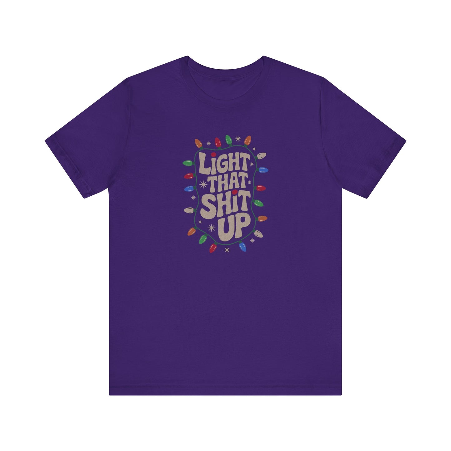 Light That Sh!t Up — Retro Christmas Lights Tee (Dark)