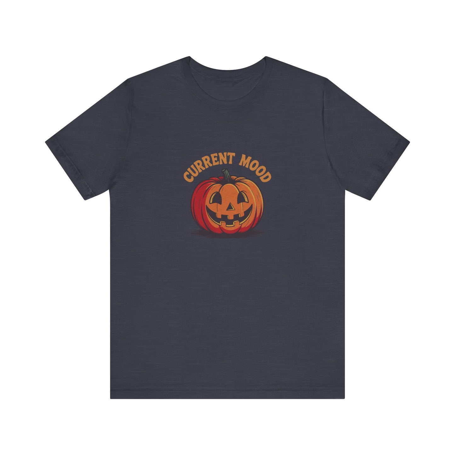 Current Mood (Classic Pumpkin) — Retro Halloween Tee (Dark)