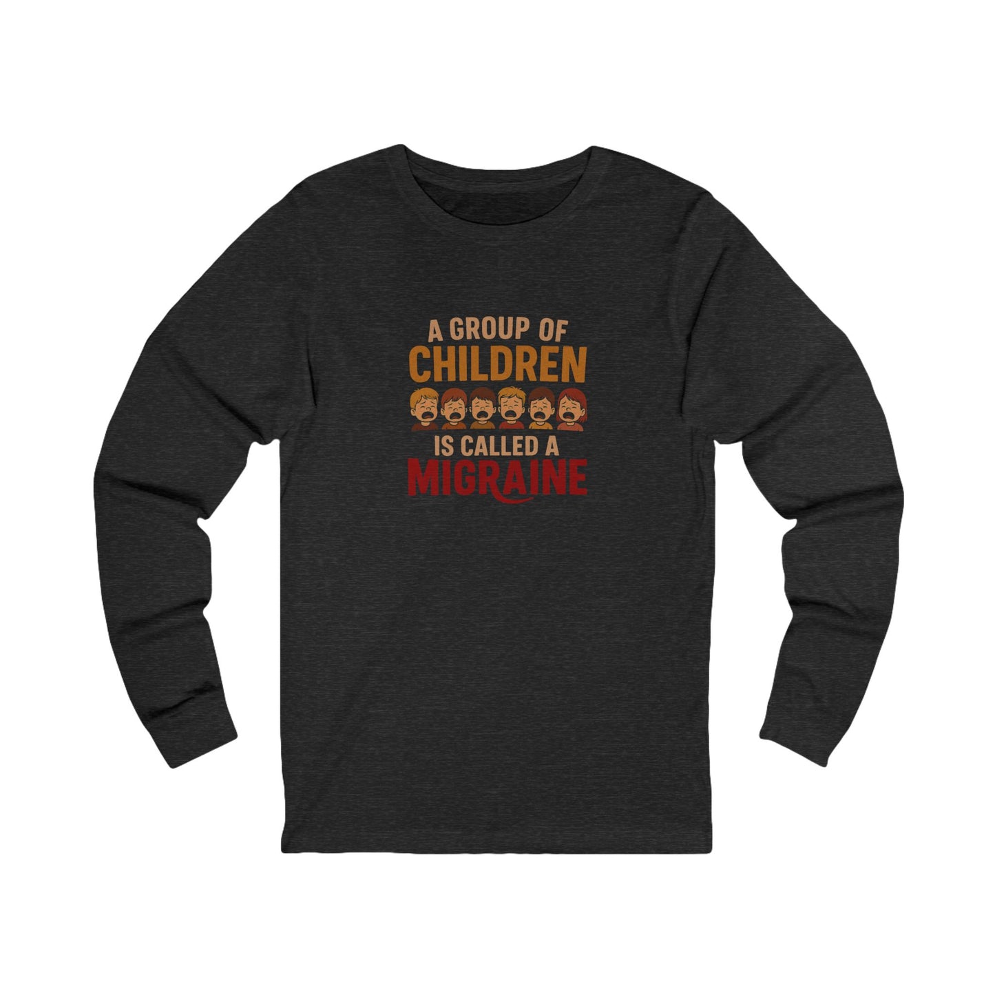 A Group of Children Is Called a Migraine — Retro Long Sleeve (Dark)
