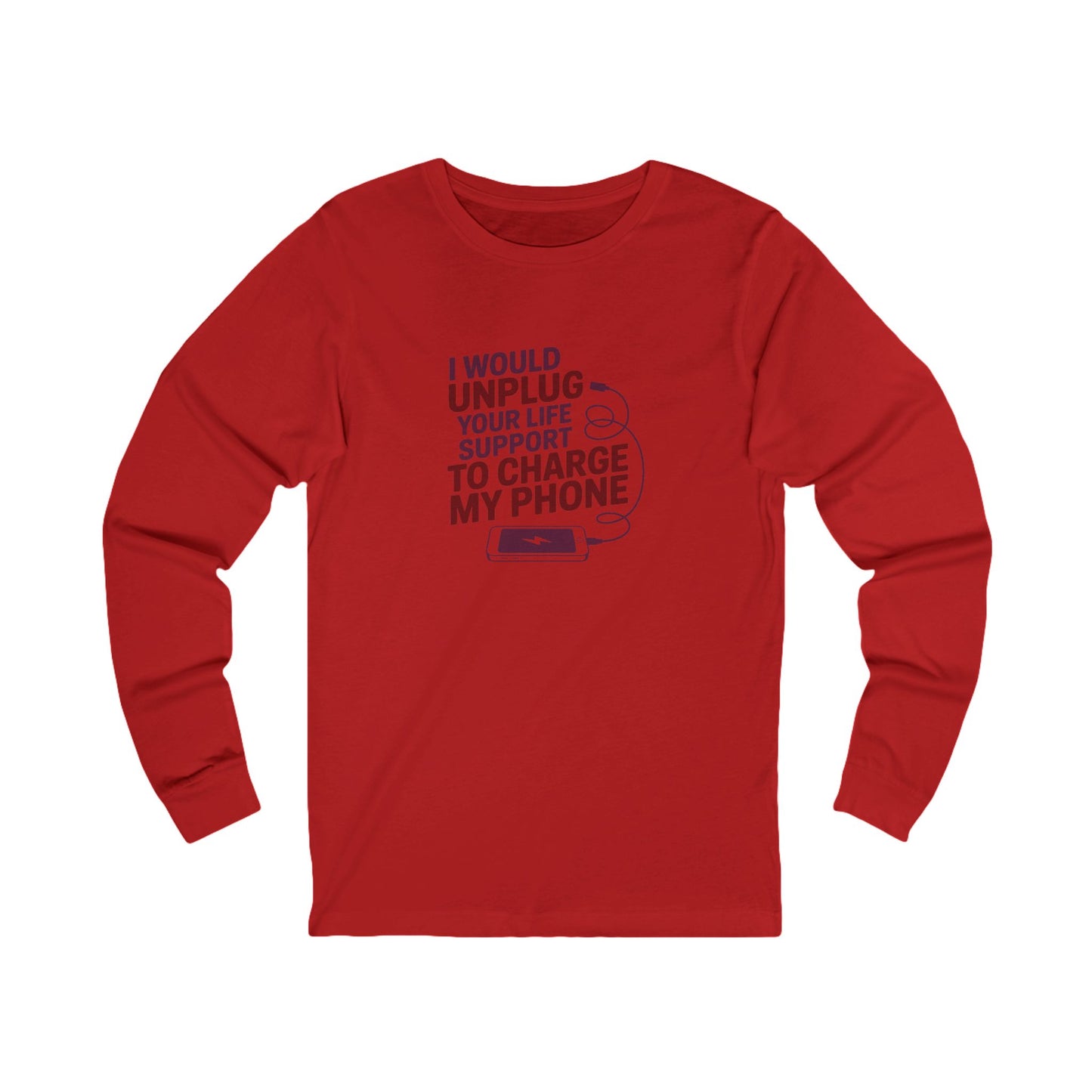 Your Life Support < Charging My Phone — Retro Long Sleeve (Light)