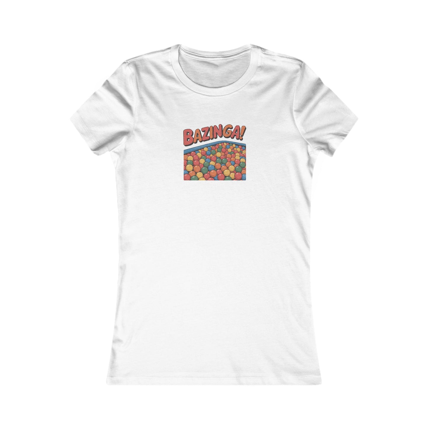 Bazinga! Ball Pit — Big Bang Theory Retro Women's Tee (Light)