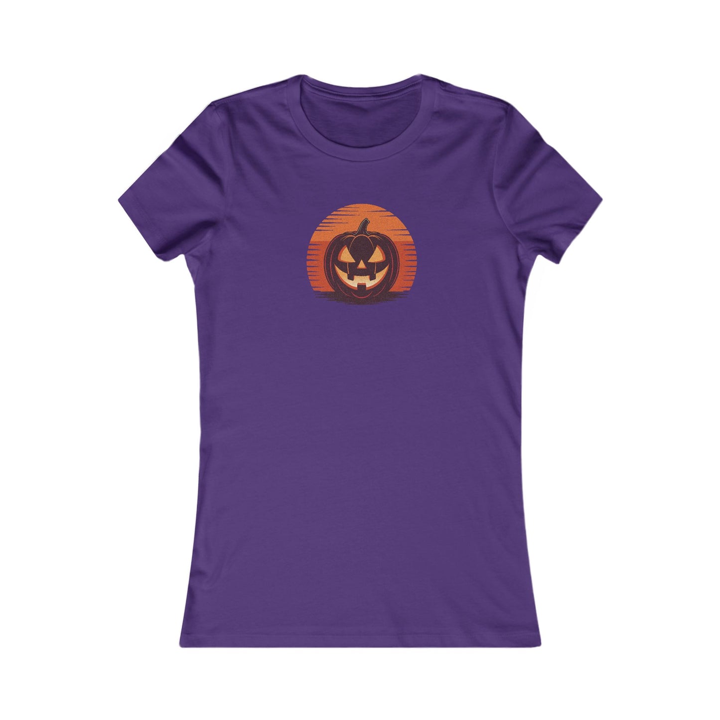 Retro Jack: Sliced Sunset — Halloween Sunset Women's Tee (Dark)