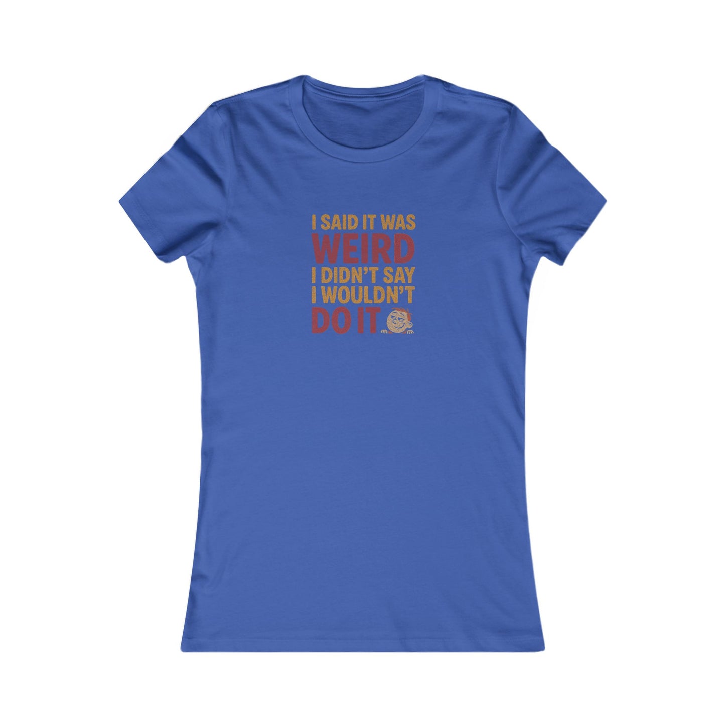 It's Weird, But I'm Interested (Colorful) — Retro Women's Tee (Dark)