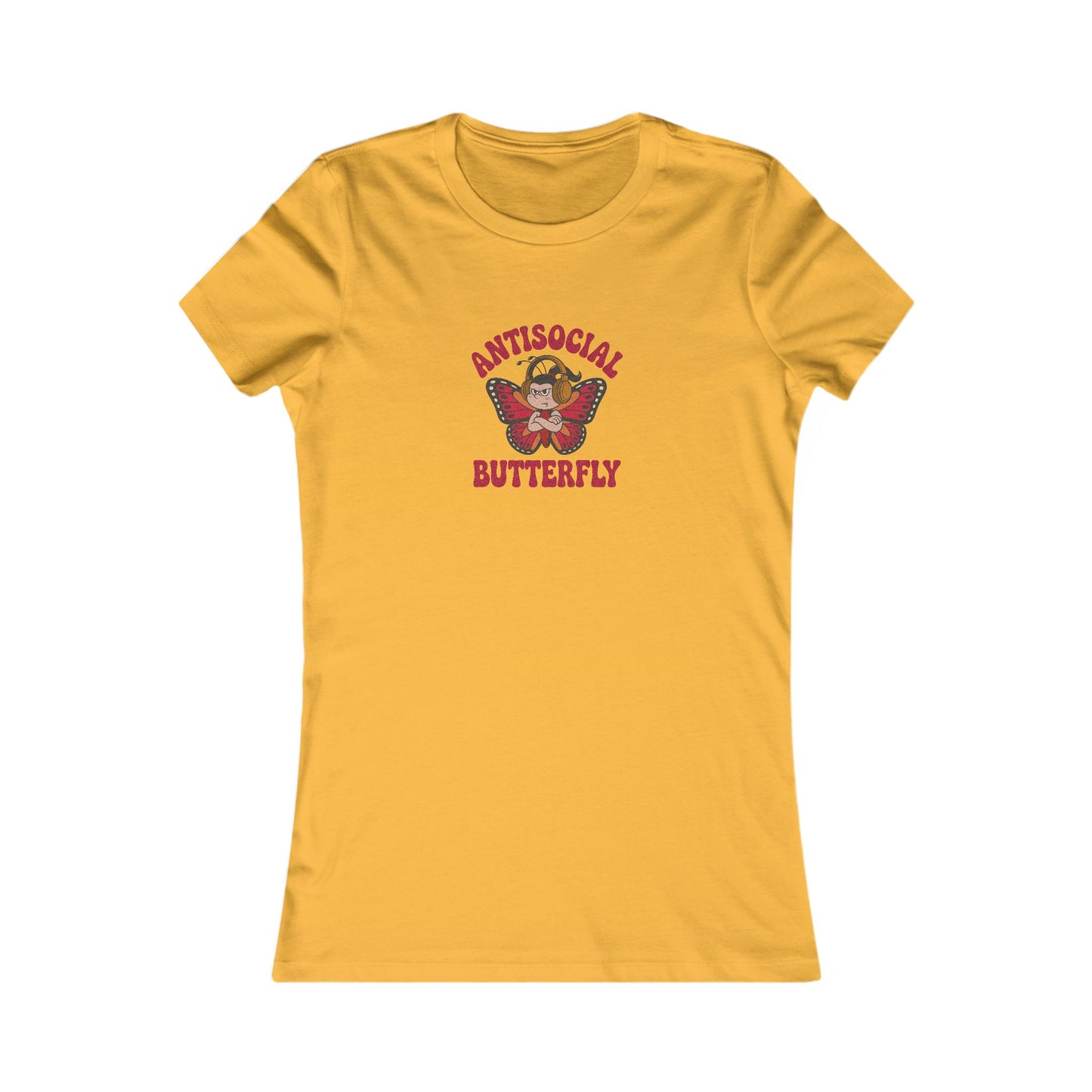 Antisocial Butterfly (Female) — Retro Workout Women's Tee (Light)