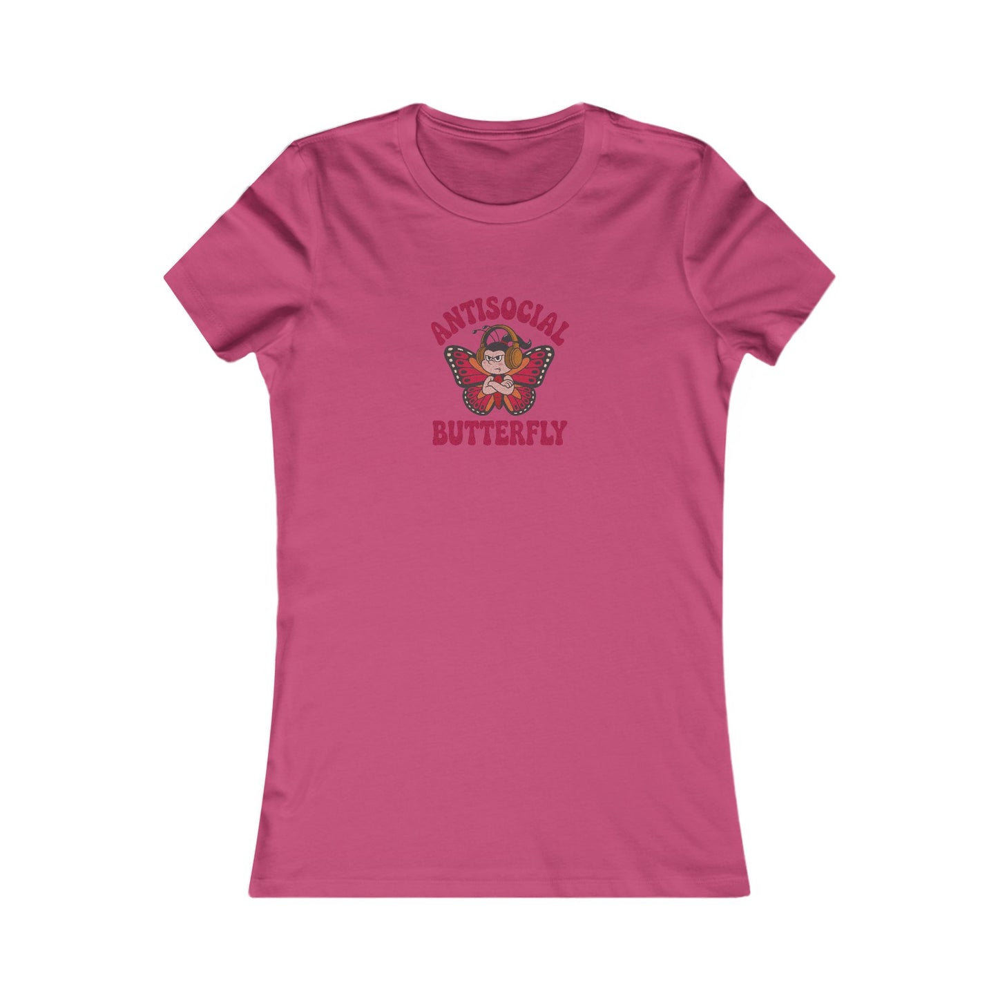 Antisocial Butterfly (Female) — Retro Workout Women's Tee (Light)