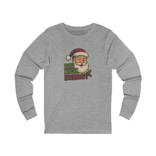 Big Nick Energy — Retro Santa Christmas Long Sleeve (Light)