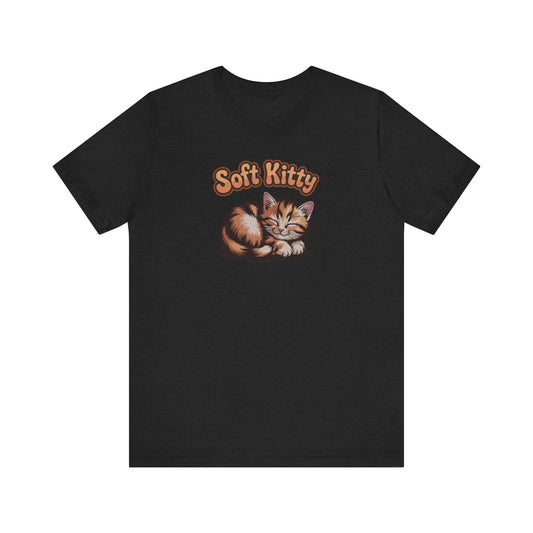 Soft Kitty Sick-Day Lullaby — Big Bang Theory Retro Tee (Dark)