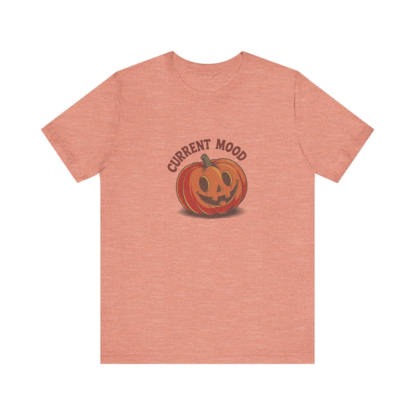 Current Mood (Cute Pumpkin) — Retro Halloween Tee (Light)