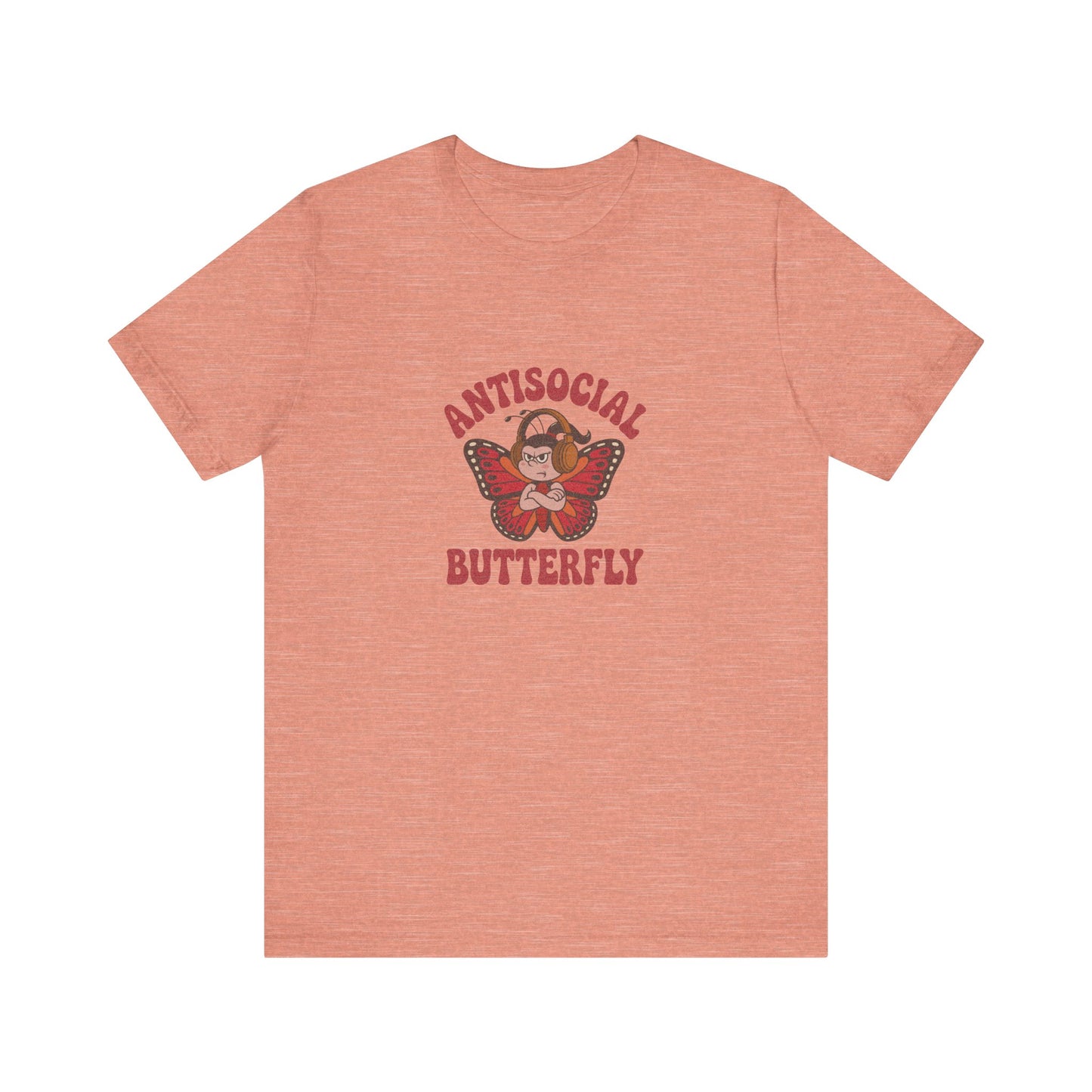 Antisocial Butterfly (Female) — Retro Workout Tee (Light)