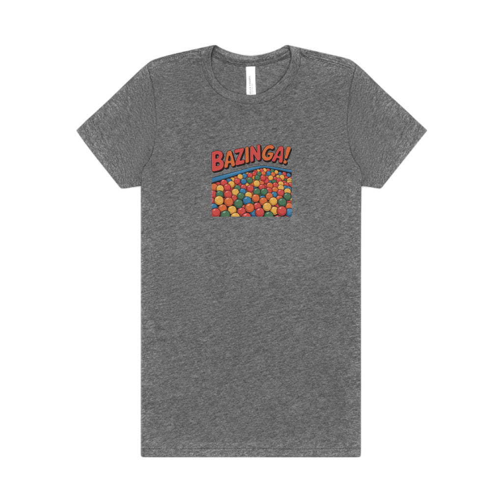 Bazinga! Ball Pit — Big Bang Theory Retro Women's Tee (Light)