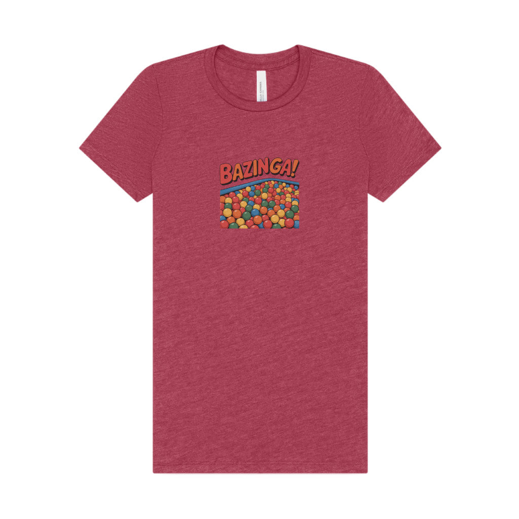 Bazinga! Ball Pit — Big Bang Theory Retro Women's Tee (Light)