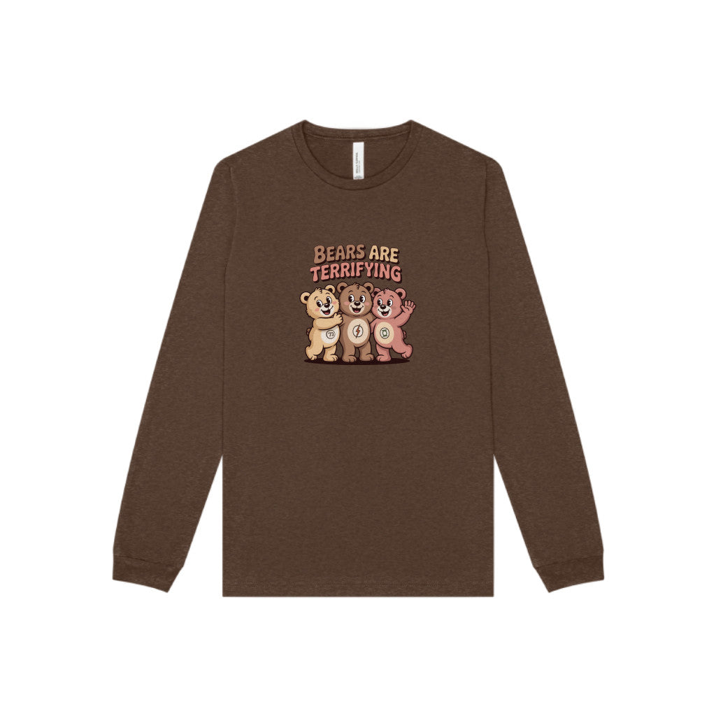 Bears Are Terrifying (Cute Edition) — Retro Long Sleeve (Dark)
