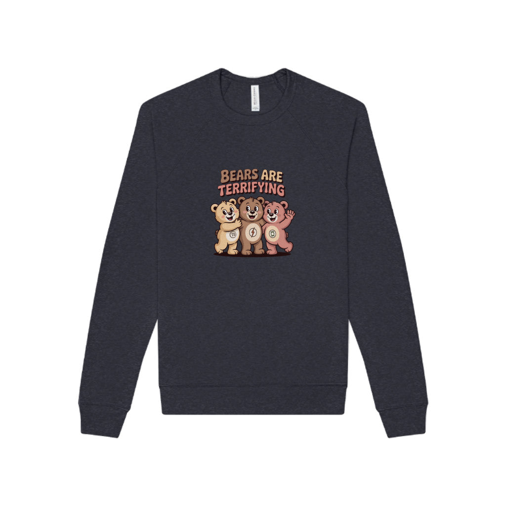 Bears Are Terrifying (Cute Remix) — Retro Sweatshirt (Dark)