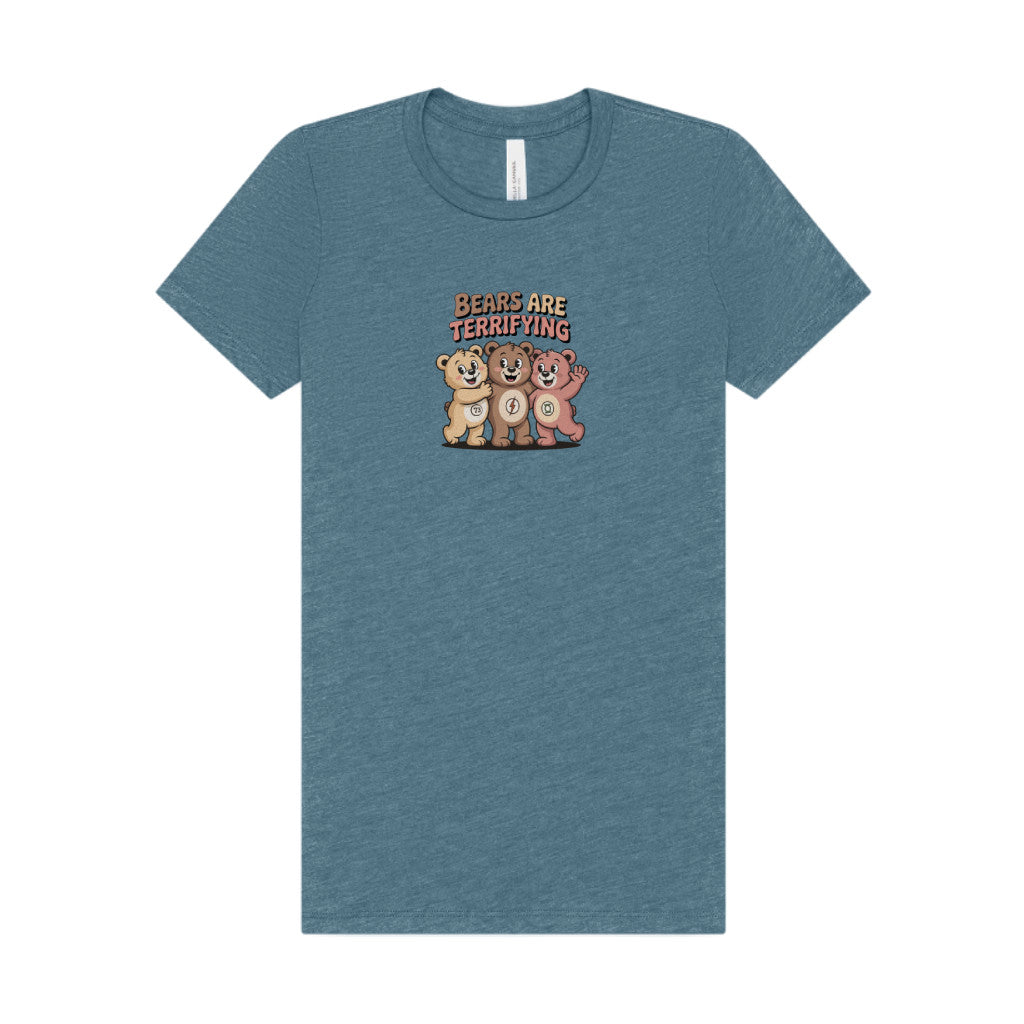 Bears Are Terrifying (Cute Remix) — Retro Women's Tee (Light)
