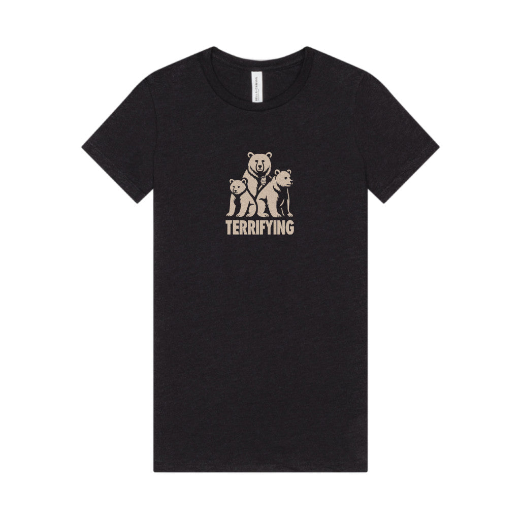 Bears Are Terrifying — Retro Silhouette Women's Tee (Dark)