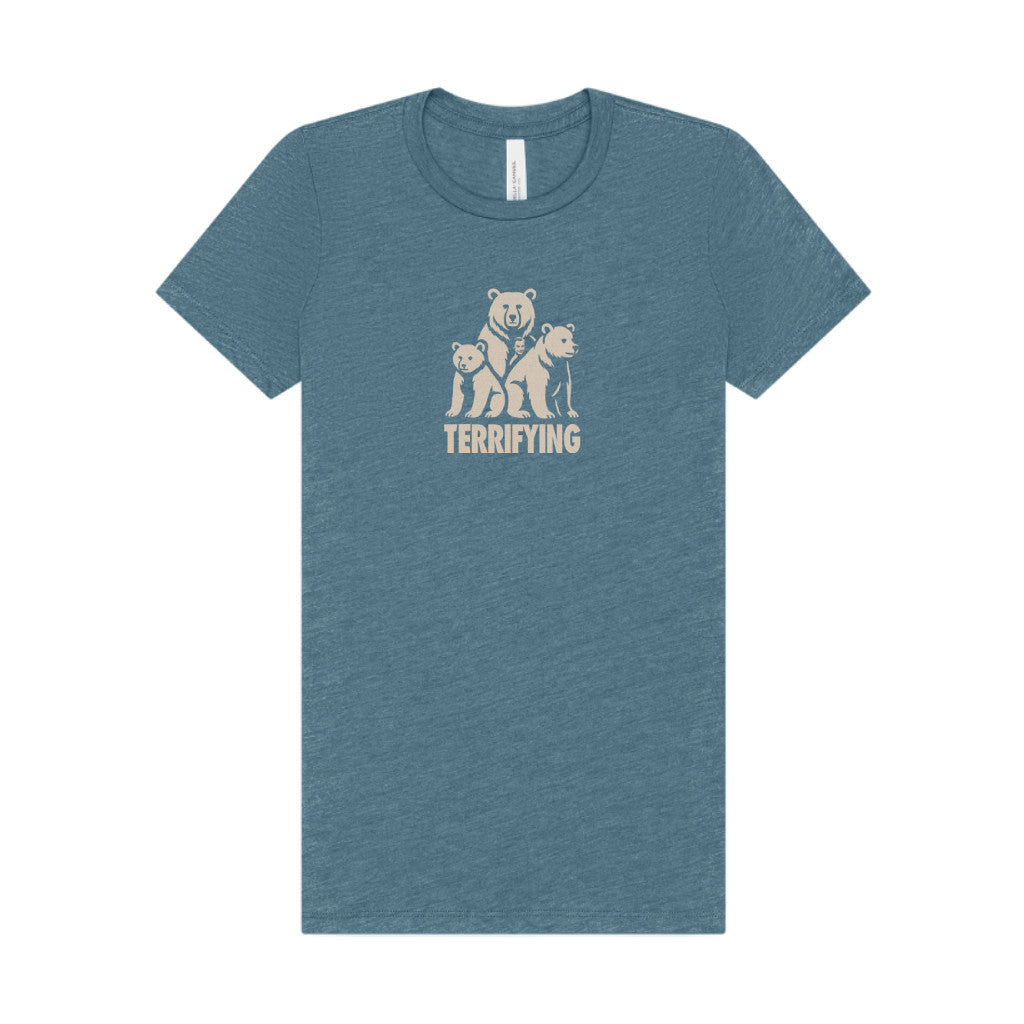 Bears Are Terrifying — Retro Silhouette Women's Tee (Dark)