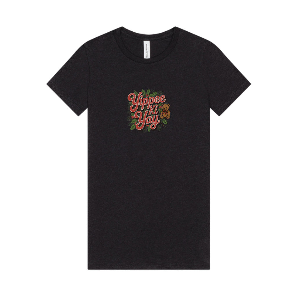 Yippee Ki Yay — Die Hard Retro Christmas Women's Tee (Dark)