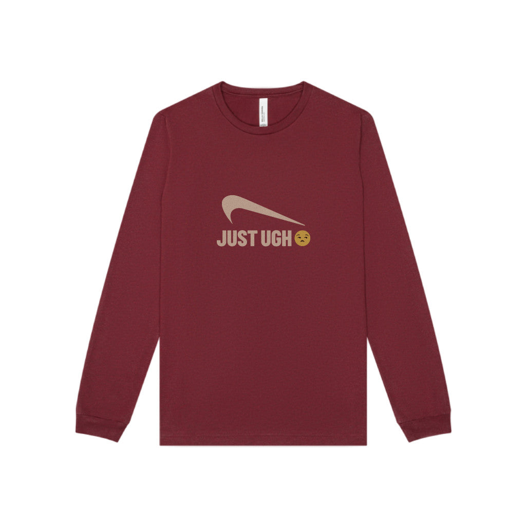 Just Ugh π Athletic Parody β Retro Workout Long Sleeve (Dark)