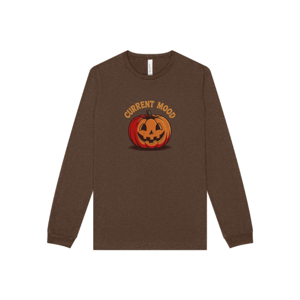 Current Mood (Classic Pumpkin) — Retro Halloween Long Sleeve (Dark)
