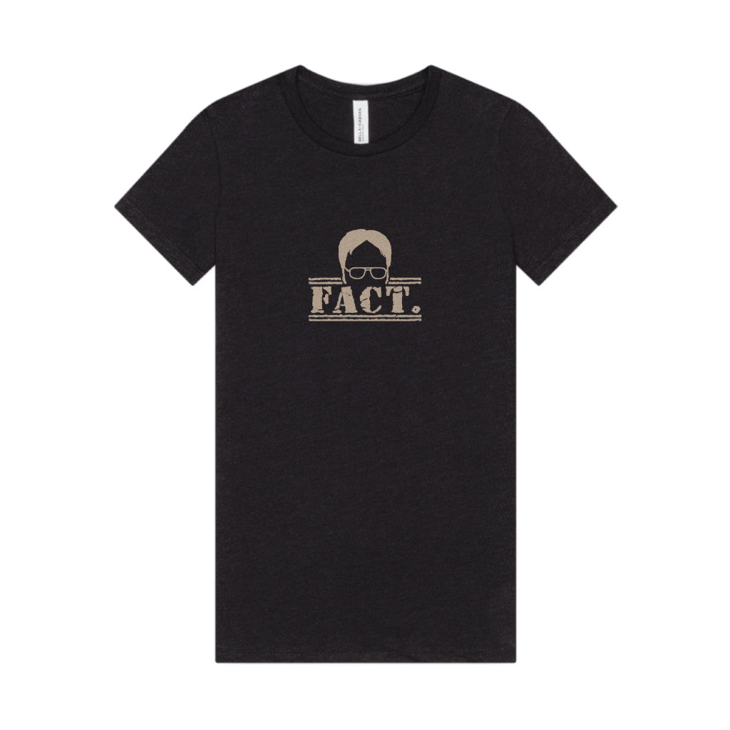 Dwight Schrute FACT. — The Office-Inspired Women's Tee (Dark)