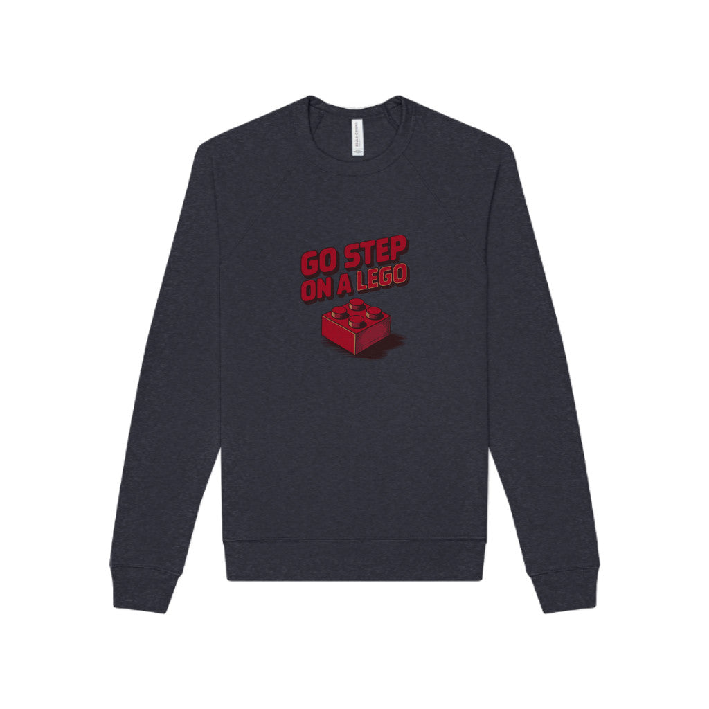 Go Step on a LEGO — Red Plastic Brick Retro Sweatshirt (Dark)