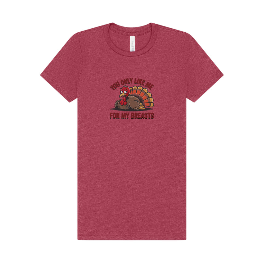 You Only Like Me for My Breasts — Thanksgiving Women's Tee (Light)
