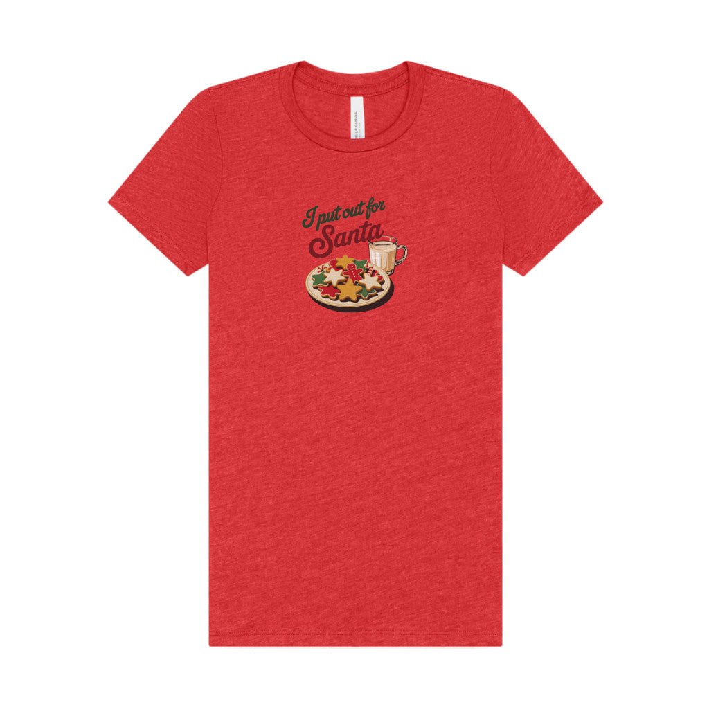 I Put Out for Santa — Retro Christmas Cookies Women's Tee (Light)