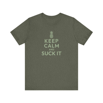 Keep Calm and Suck It — Psych Retro Tee (Dark)