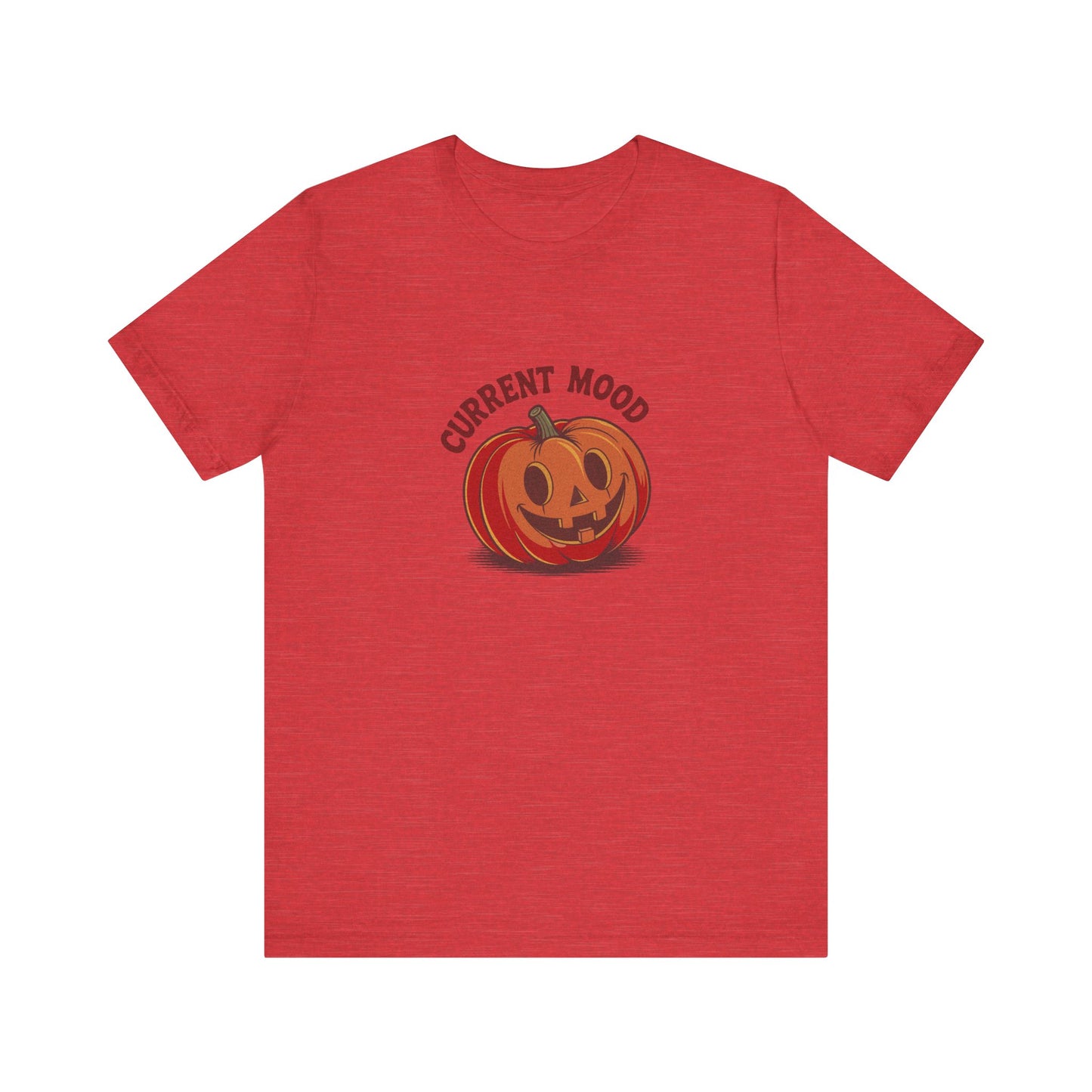 Current Mood (Cute Pumpkin) — Retro Halloween Tee (Light)