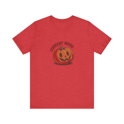 Current Mood (Cute Pumpkin) — Retro Halloween Tee (Light)