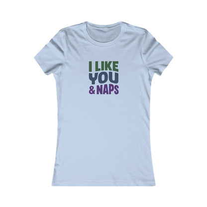 I Like You & Naps (Cool Gradient) — Retro Loungewear Women's Tee (Light)