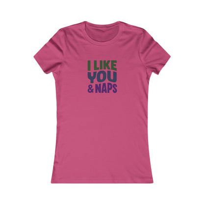 I Like You & Naps (Cool Gradient) — Retro Loungewear Women's Tee (Light)