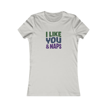 I Like You & Naps (Cool Gradient) — Retro Loungewear Women's Tee (Light)