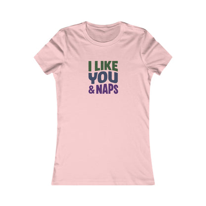 I Like You & Naps (Cool Gradient) — Retro Loungewear Women's Tee (Light)