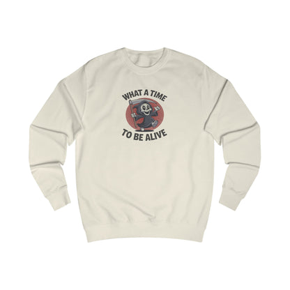 What a Time to Be Alive (Cute) — Lil Reaper Retro Sweatshirt (Light)
