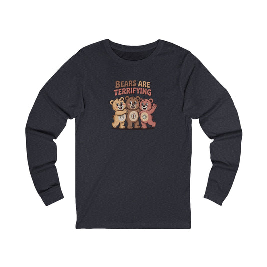 Bears Are Terrifying (Cute Edition) — Retro Long Sleeve (Dark)