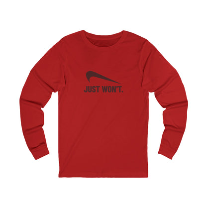 Just Won’t Athletic Parody — Retro Workout Long Sleeve (Light)