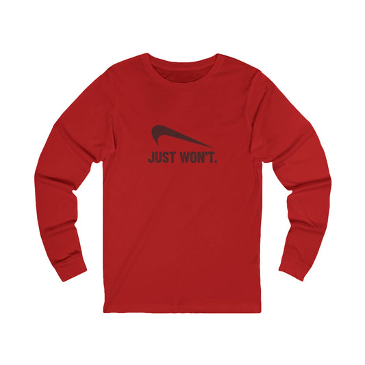 Just Won’t Athletic Parody — Retro Workout Long Sleeve (Light)