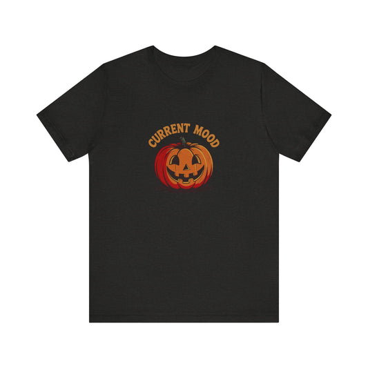 Current Mood (Classic Pumpkin) — Retro Halloween Tee (Dark)