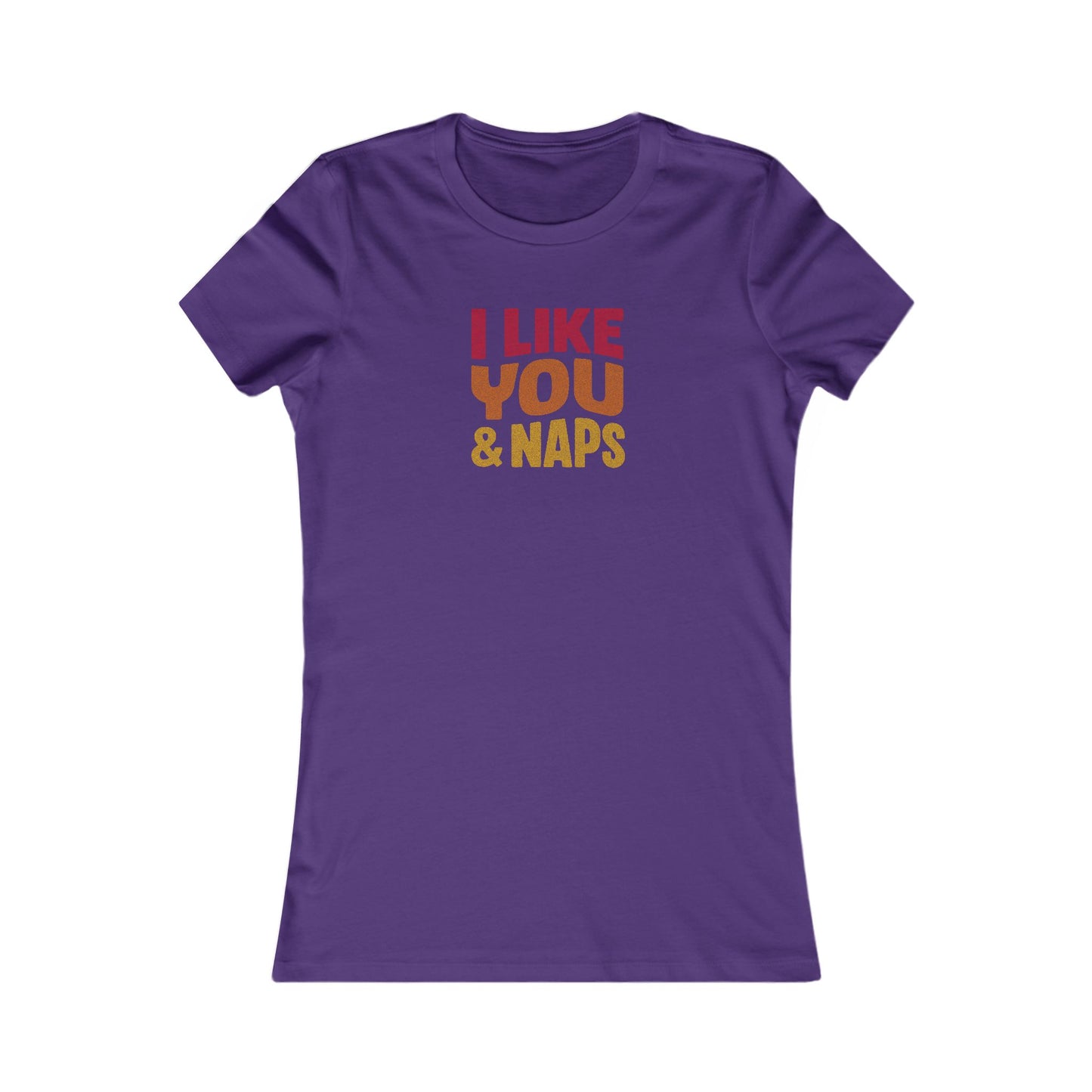 I Like You & Naps (Warm Gradient) — Retro Loungewear Women's Tee (Dark)