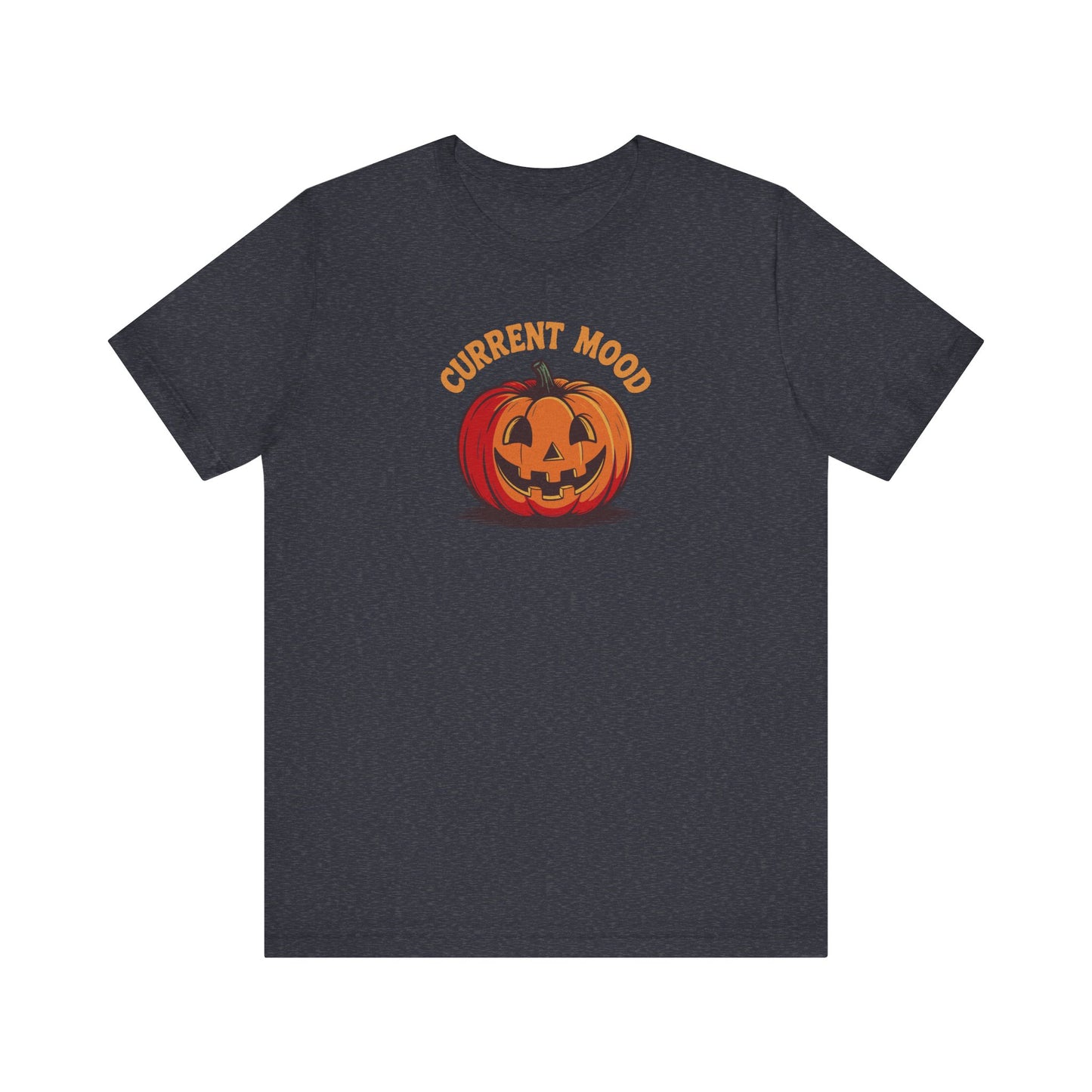 Current Mood (Classic Pumpkin) — Retro Halloween Tee (Dark)
